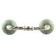 Pea Green Amarylis Floral Etched Ceramic Cut Bridge Handle